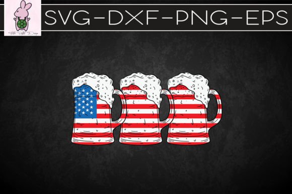 4th of July Beer American Flag SVG: Graphics for Crafts & Campaigns