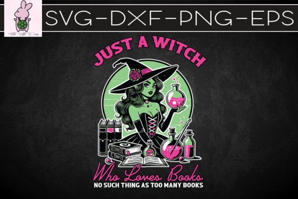 A Witch Who Loves Books SVG: Graphics for Crafts & Local Branding