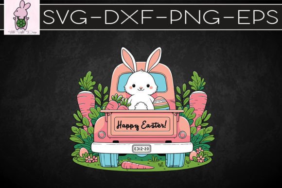 Easter Bunny and Truck SVG: Graphics for Crafts Sellers