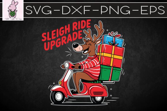 Reindeer Sleigh Ride Upgrade Xmas SVG: Graphics & Crafts
