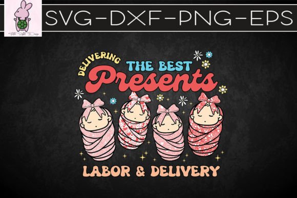Retro Christmas Labor Delivery Nurse SVG Graphics