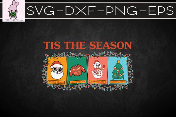 Retro Tis the Season Tarot Vintage SVG Graphics for Crafts
