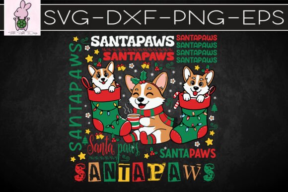 Santapaws Merry Christmas Dog Lover SVG Graphics